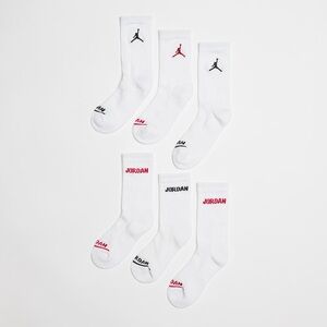 Nike Air Jordan Basketball Cushioned Crew Socks 6-Pack white adult size S M L XL